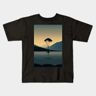 Minimalist Art Aesthetic Simple Landscape Minimal Artwork Kids T-Shirt